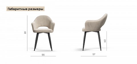 Стул ОРИЕНТ Велутто пепел, черный 2