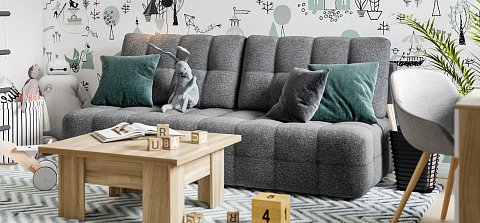 Диван Босс Мини Рогожка Мальмо серый 2