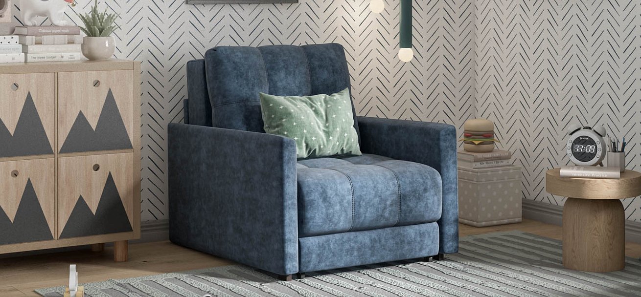 Босс Лофт кресло-кровать велюр Роял синий