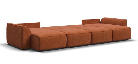 П-образный диван Кинг Модуль велюр Алькантара оранж 3