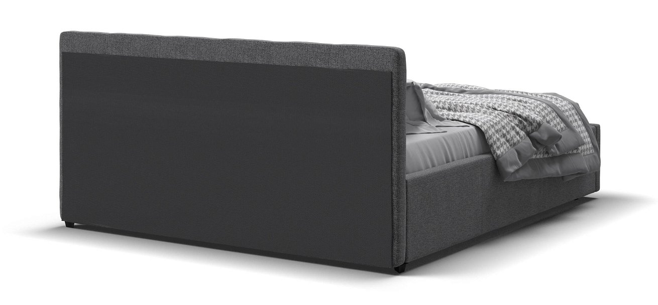 Белла Кровать+ПМ 160*200 Рогожка Мальмо серый