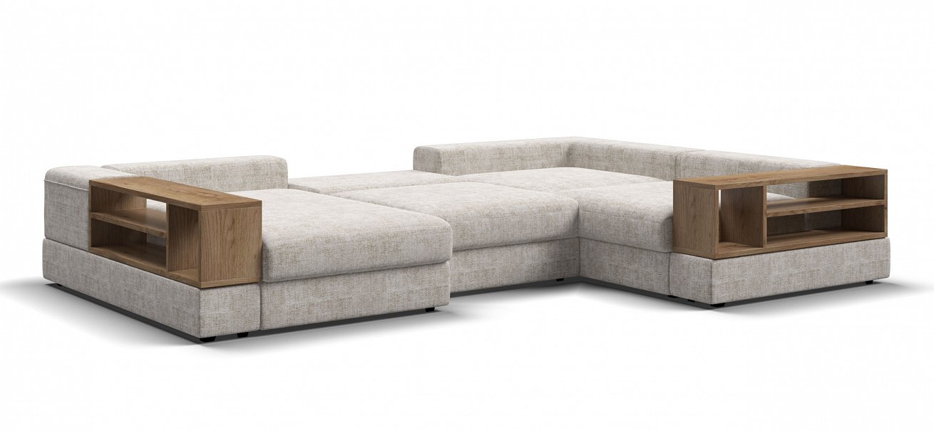 П-образный диван-кровать Босс Модуль Шенилл Смарт кварц