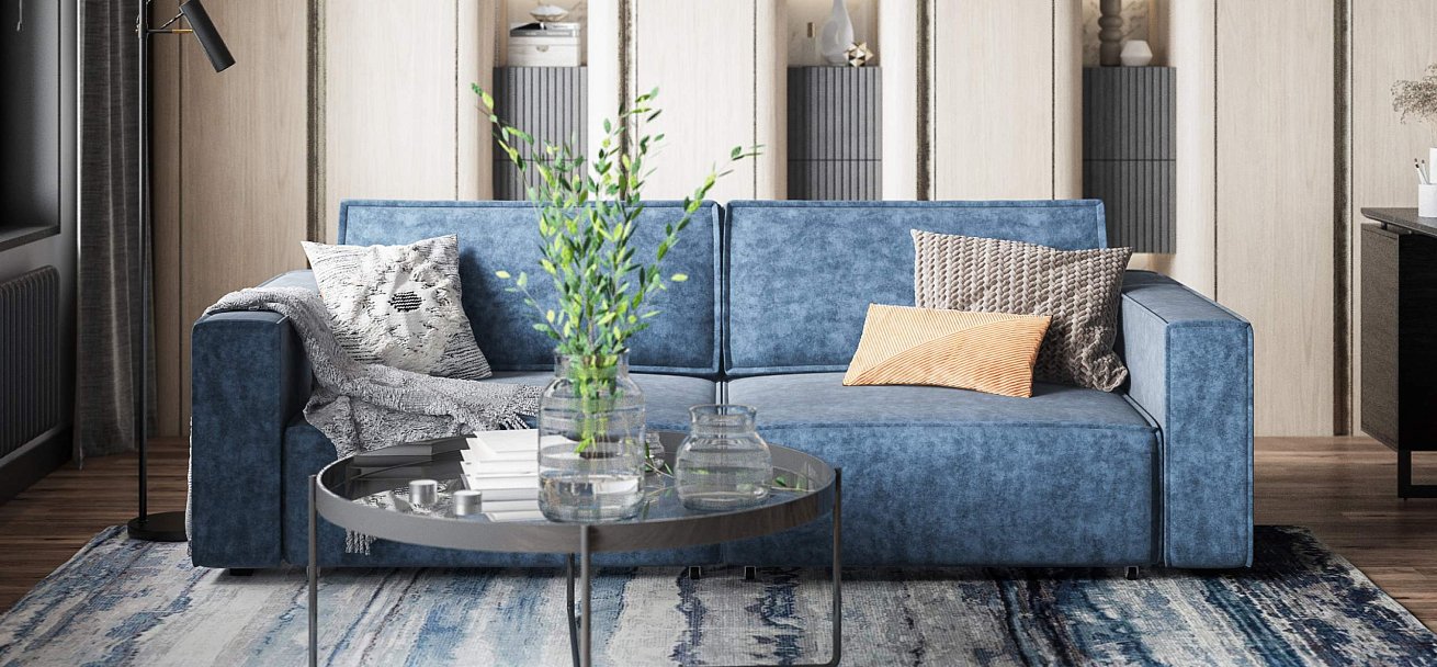 Диван Босс Софт Модуль велюр Роял синий