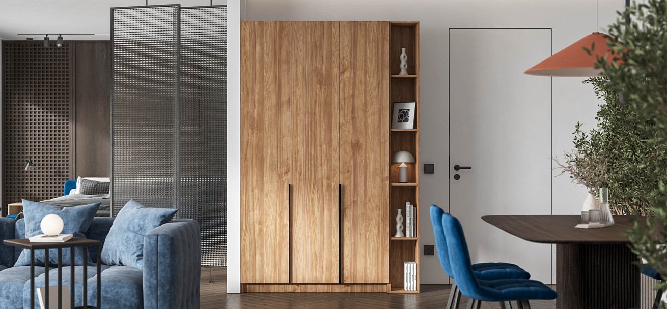 Босс Стандарт 120*220 шкаф распашной 3Д 01 Орех Селект