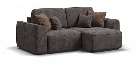 Угловой диван Кинг Модуль велюр Алькантара серый