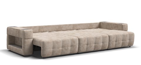 Диван Босс ХО Макс велюр Алькантара пепел / Камень 3