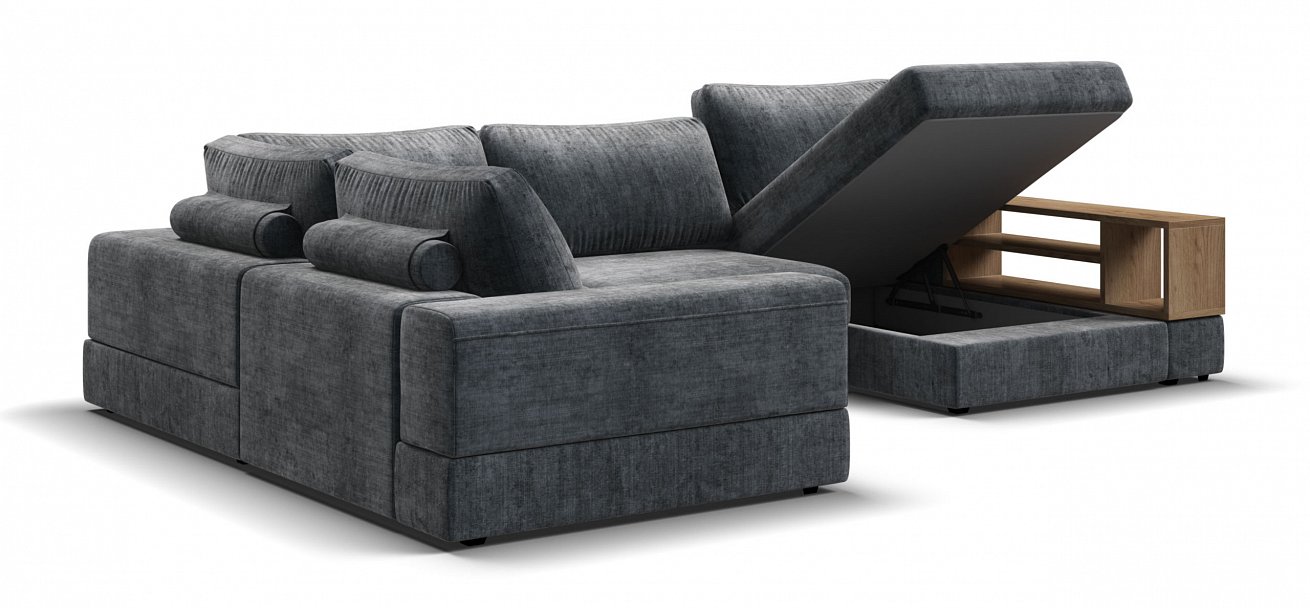 П-образный диван-кровать Босс Модуль Шенилл Глосс карбон