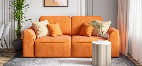 Диван Кинг Модуль велюр Алькантара оранж 2