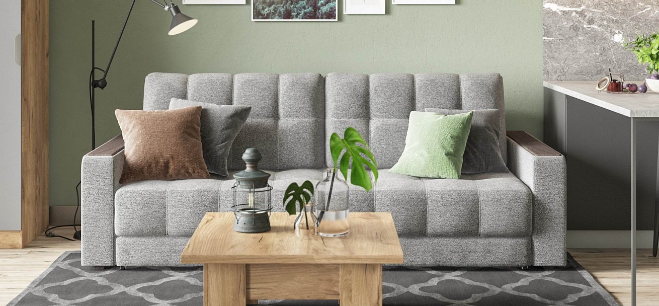 Диван Босс Рогожка Мальмо серый