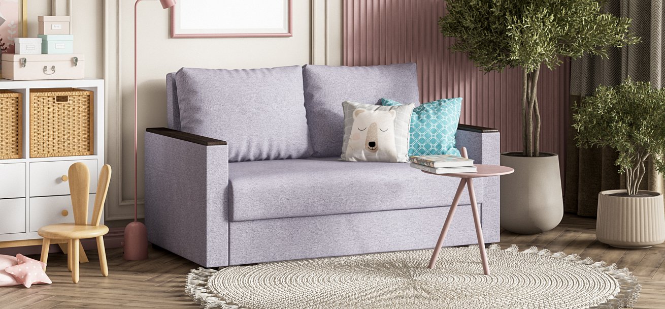 Диван Атланта двухместный Рогожка Мальмо платина