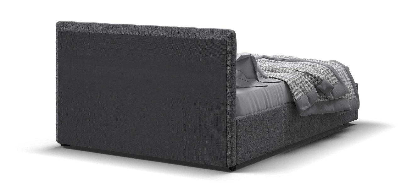 Белла Кровать + ПМ 140*200 Рогожка Мальмо серый