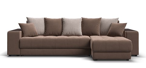 Угловой диван Дубай велюр Монолит мокко, велюр Монолит латте 1