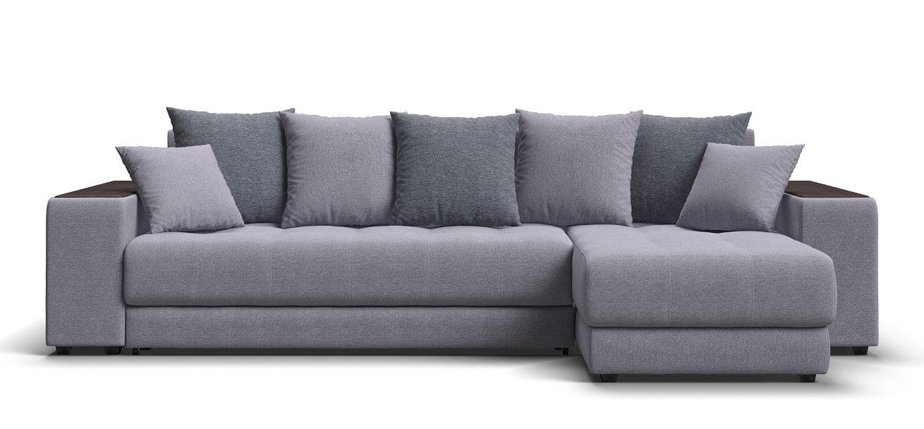 Угловой диван Дубай Рогожка Мальмо платина, Рогожка Венто серый