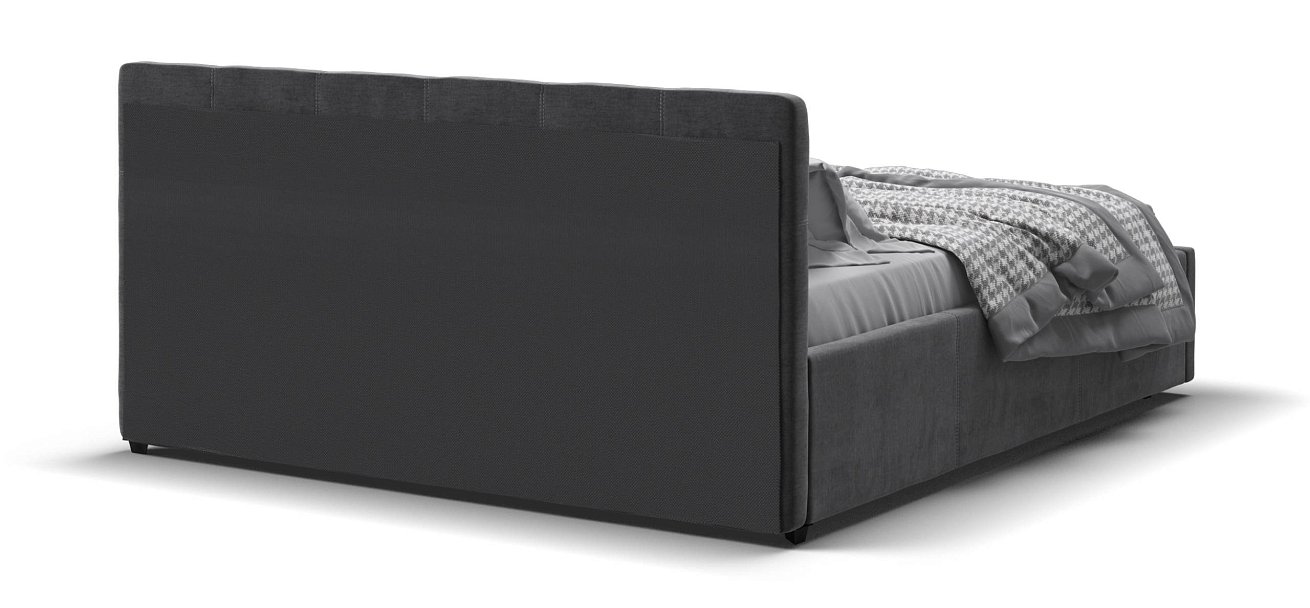 Белла Кровать+ПМ 160*200 велюр Монолит серый