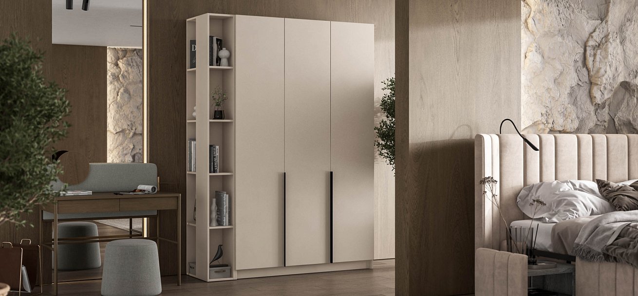 Рим 135 шкаф распашной 3Д 01 Кашемир