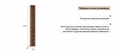 Стеллаж 220 Орех Селект 3