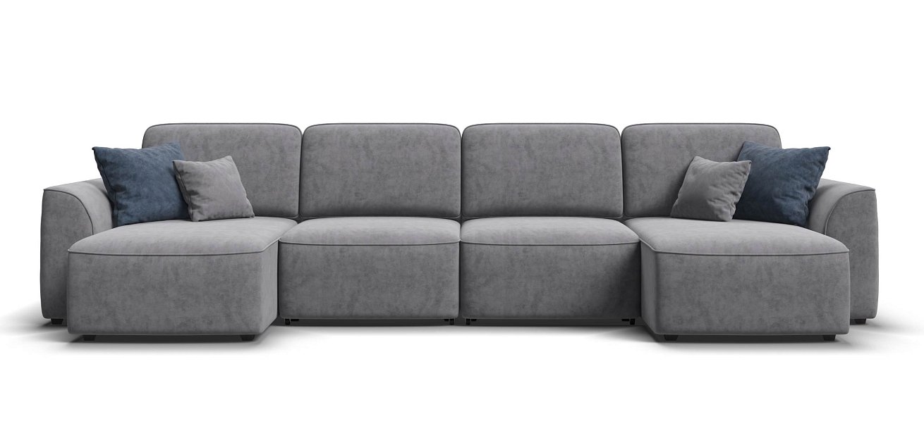 П-образный диван Кинг Модуль велюр Роял агат