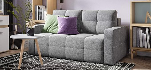 Диван Денди двухместный Рогожка Мальмо серый 2