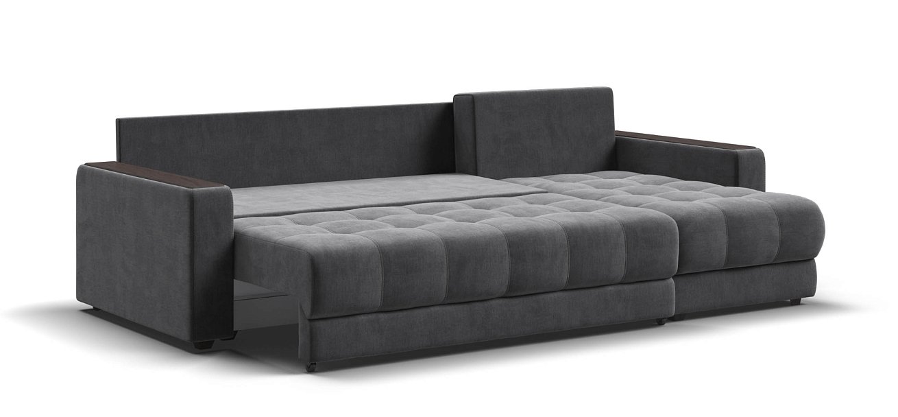 Угловой диван Босс Классик велюр Монолит серый