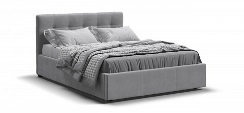 Белла Кровать + ПМ 140*200 велюр Монолит сталь