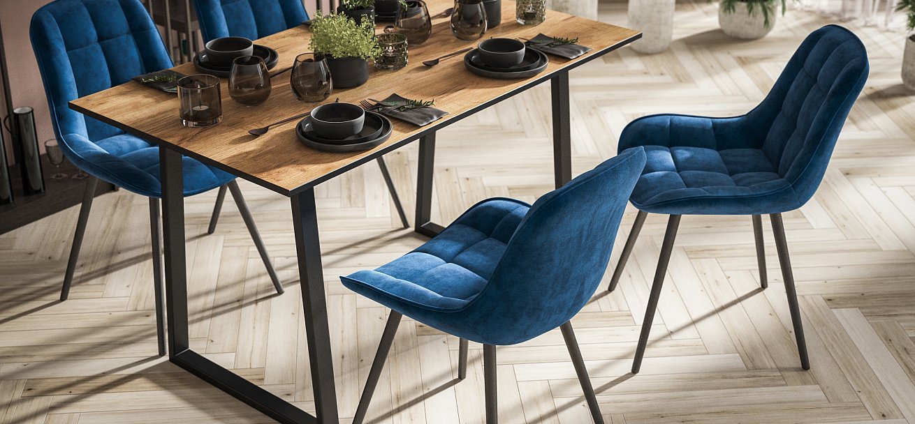 Стул Турин Velutto Синий, черный