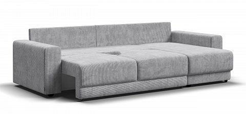 Угловой диван Босс Прайм ХЛ Вельвет Корд серый 3