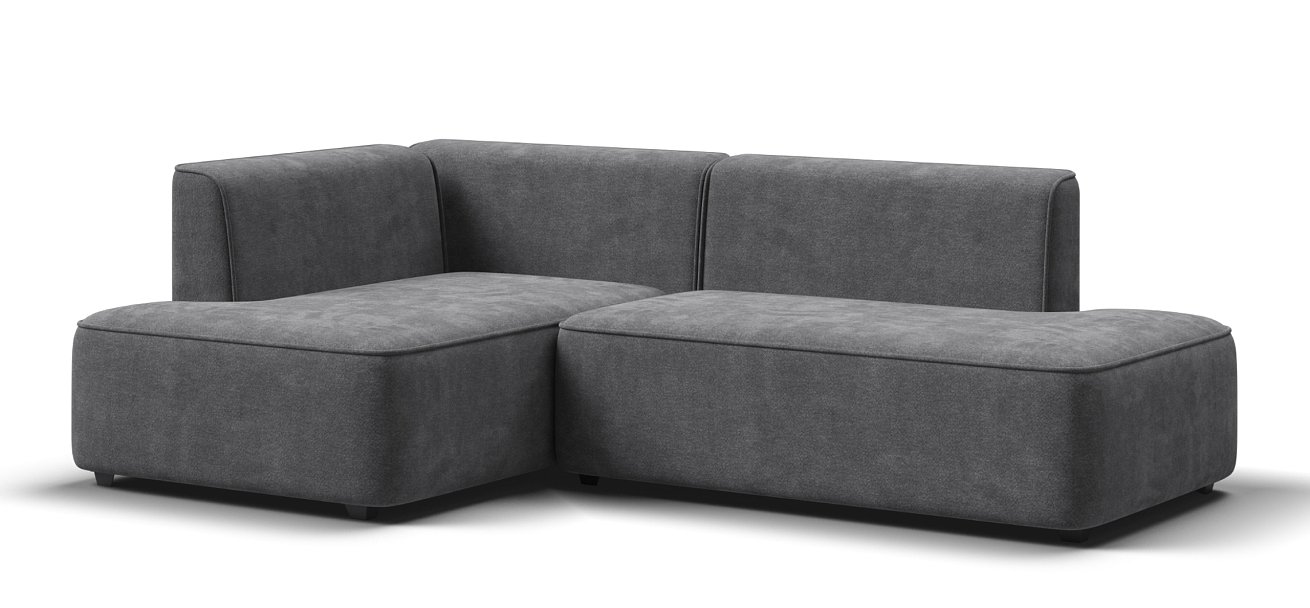 Угловой диван левый Кинг Твин Шенилл Клауд графит