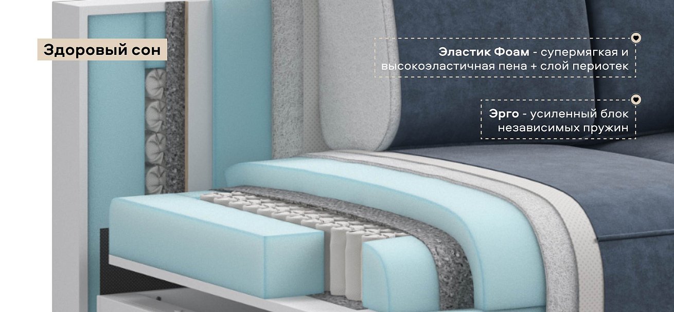 Диван Кинг Модуль велюр Роял синий