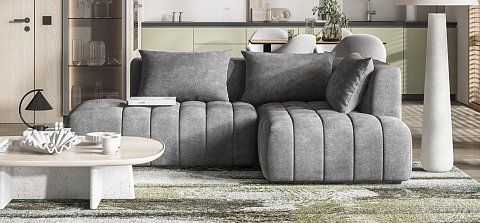 Угловой диван правый Босс Твин Шенилл Клауд графит 2