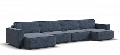 П-образный диван Босс Софт Модуль велюр Роял синий 1