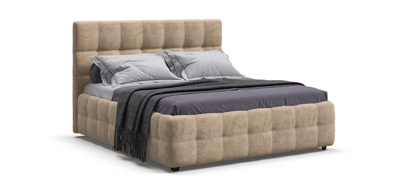 Босс Кровать+ПМ 160*200 велюр Роял шампань