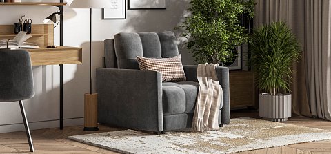 Босс Лофт кресло-кровать велюр Монолит серый 2