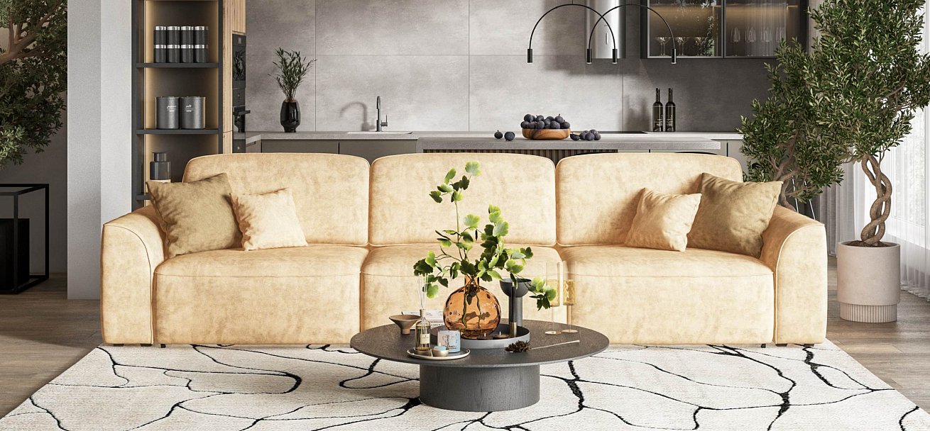 Диван Кинг Макс велюр Роял шампань