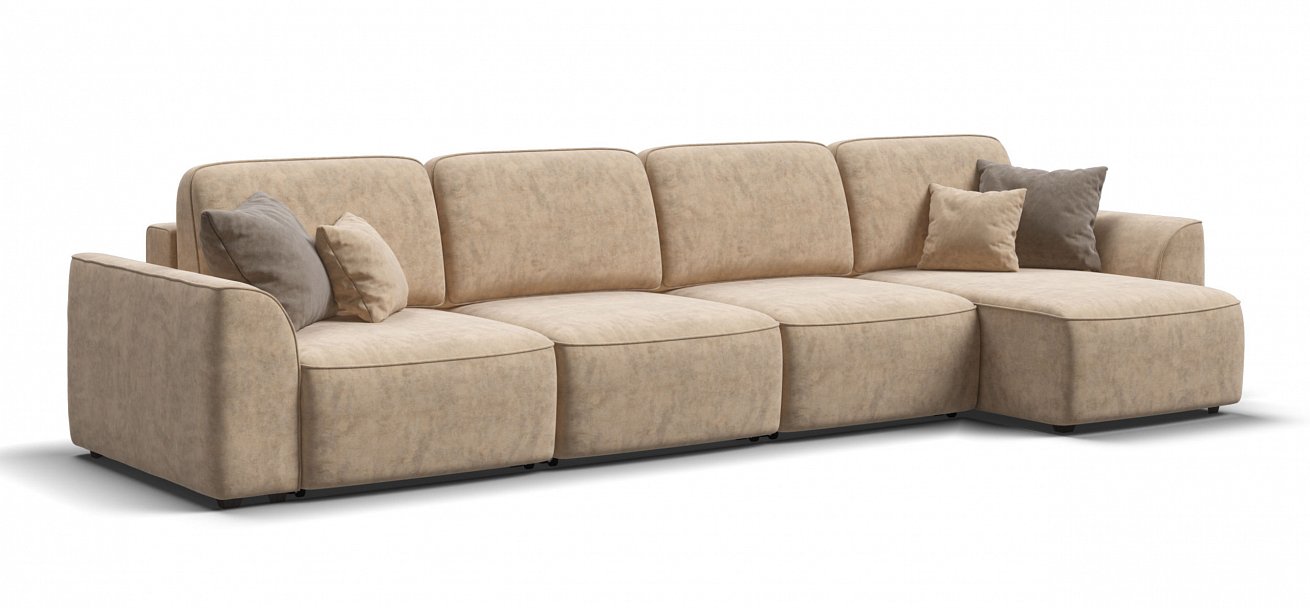 Угловой диван Кинг Модуль Макс велюр Роял шампань