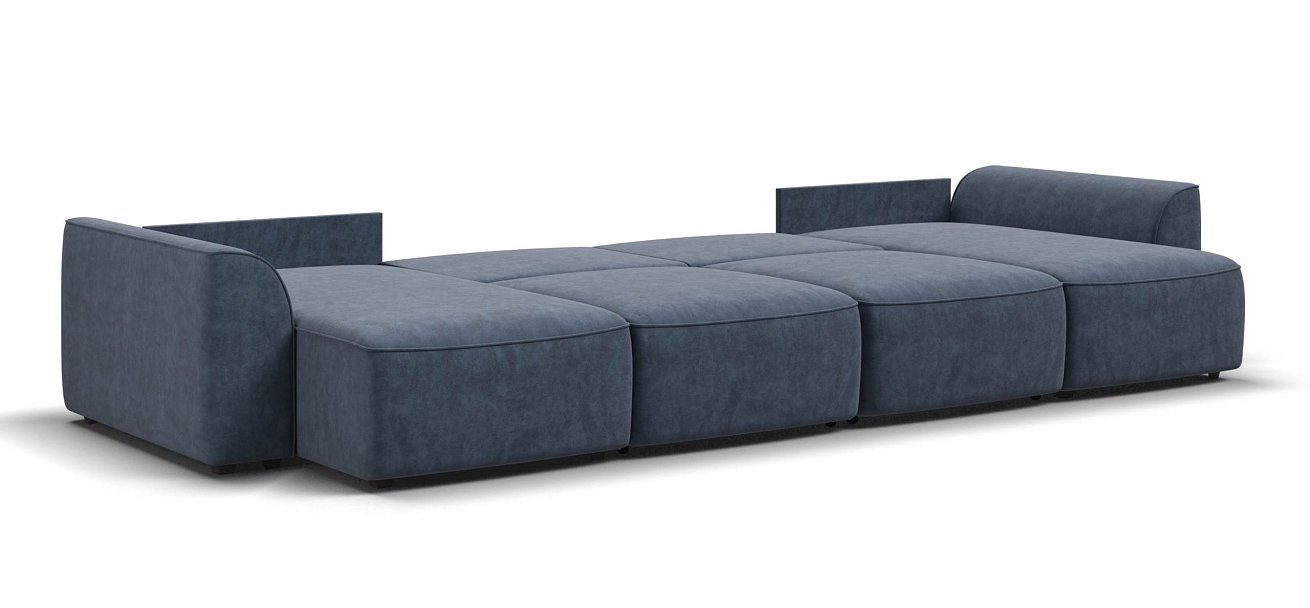 П-образный диван Кинг Модуль велюр Роял синий