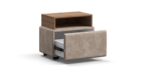 Тумба Босс велюр Алькантара пепел, Орех селект 3