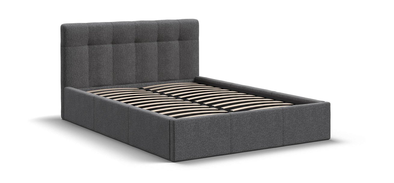 Белла Кровать без ПМ 140*200 Рогожка Мальмо серый