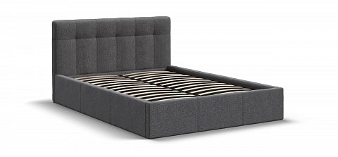 Белла Кровать без ПМ 140*200 Рогожка Мальмо серый 3