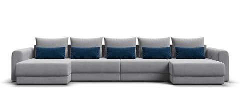 Модульный п-образный диван Ричмонд Модуль велюр Монолит сталь 1