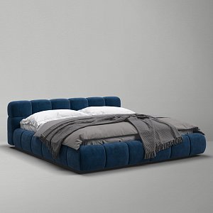 Босс Дрим Кровать+ПМ 180*200 велюр Монолит синий