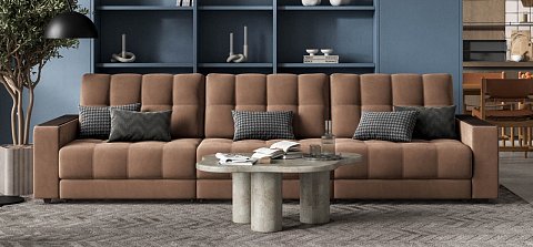 Диван Босс Гранд велюр Монолит мокко 2