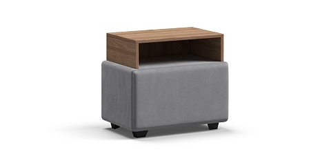 Тумба Босс велюр Монолит сталь, Орех селект 1