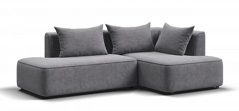 Угловой диван правый Кинг Твин велюр Роял агат