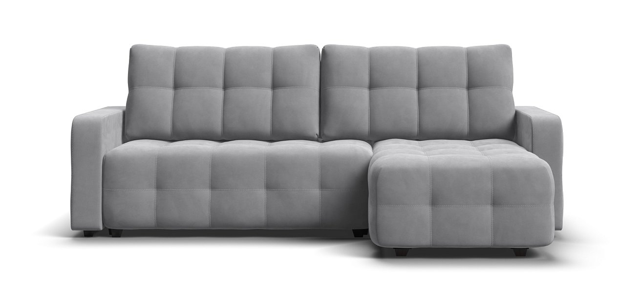 Угловой диван Денди велюр Монолит сталь