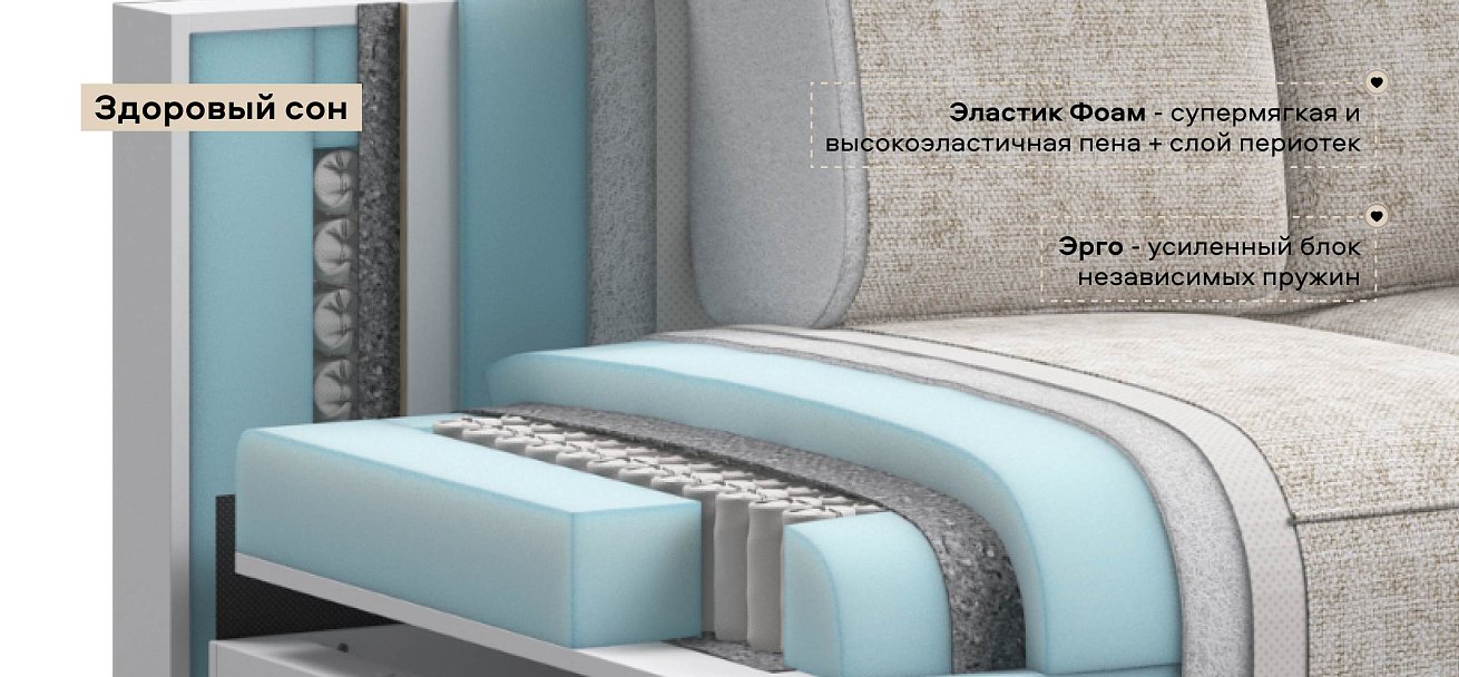 Кинг Модуль спальное место Шенилл Смарт кварц