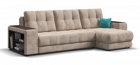 Угловой диван Босс ХЛ велюр Алькантара пепел