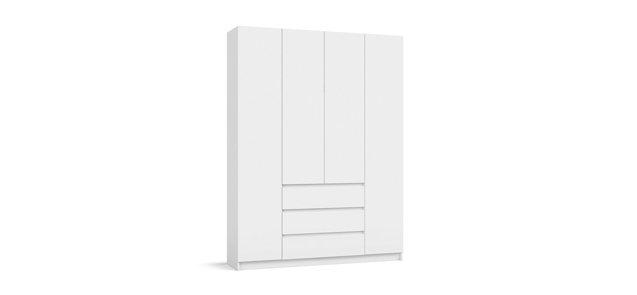 Идея 160 шкаф распашной 4Д+ящики Белый