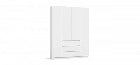 Идея 160 шкаф распашной 4Д+ящики Белый 1