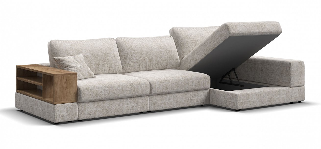 Угловой диван-кровать Босс Модуль ХЛ Шенилл Смарт кварц