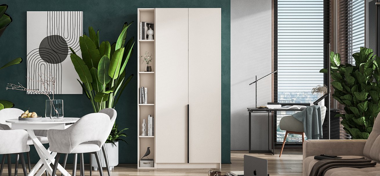 Босс Стандарт 90*220 шкаф распашной 2Д 01 Кашемир